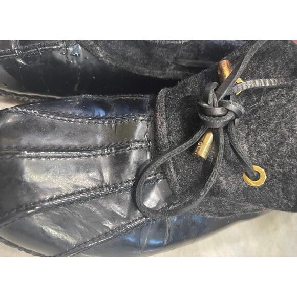 Tory Burch black patent leather duck rain shoes sz 11/41 - Picture 16 of 16